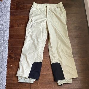 Columbia cream and black snow pants
